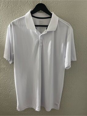 BCG Men's Casual White Performance Polo Shirt Large Dri-Fit